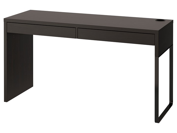 IKEA MICKE Biurko, Czarnobrąz, 142x50 cm Stal Płyta MDF Biurko tradycyjne Szerokość 142 cm Kategoria Biurka