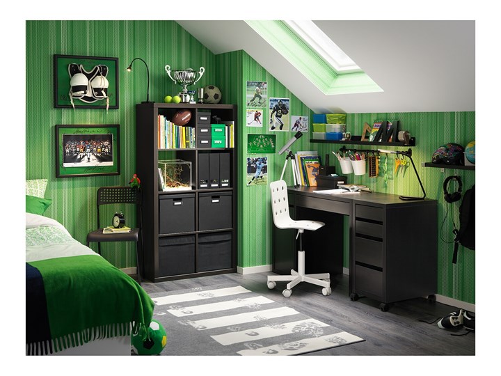IKEA MICKE Biurko, Czarnobrąz, 105x50 cm Płyta MDF Szerokość 105 cm Kolor Czarny