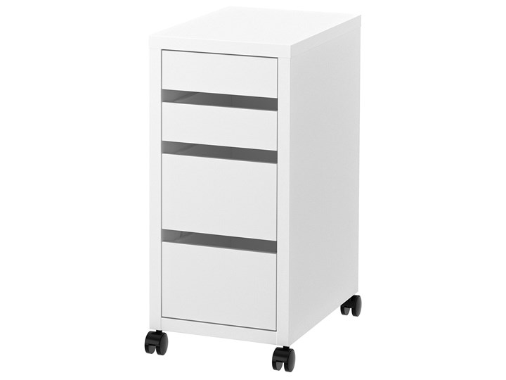 IKEA MICKE Komoda na kółkach, Biały, 35x75 cm Płyta meblowa Płyta MDF Płyta laminowana Pomieszczenie Biuro i pracownia Kategoria Szafki i regały