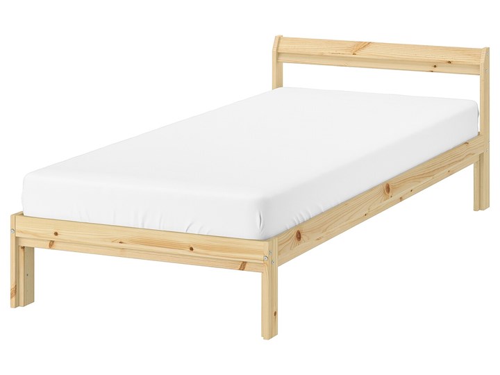 IKEA NEIDEN Rama łóżka, sosna, 90x200 cm Drewno Łóżko drewniane Zagłówek Z zagłówkiem