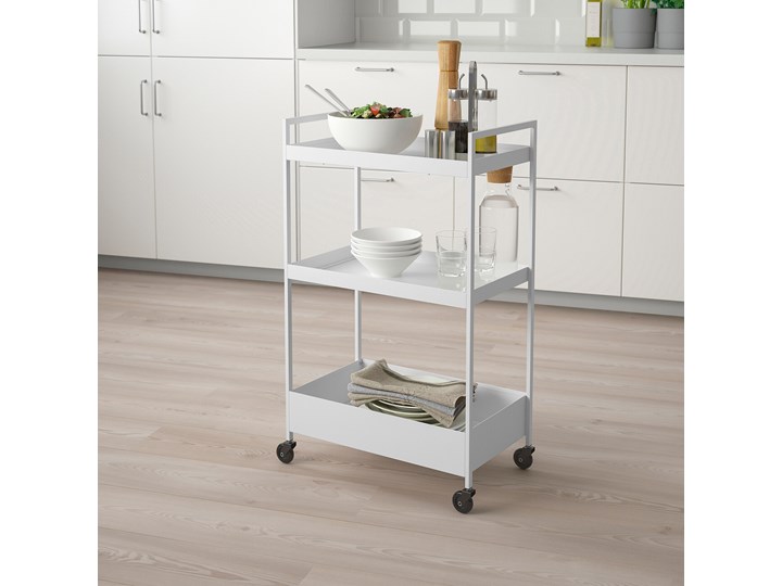 IKEA NISSAFORS Wózek, Biały, 50.5x30x83 cm Kategoria Wózki kuchenne