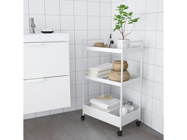 IKEA NISSAFORS Wózek, Biały, 50.5x30x83 cm Kategoria Wózki kuchenne