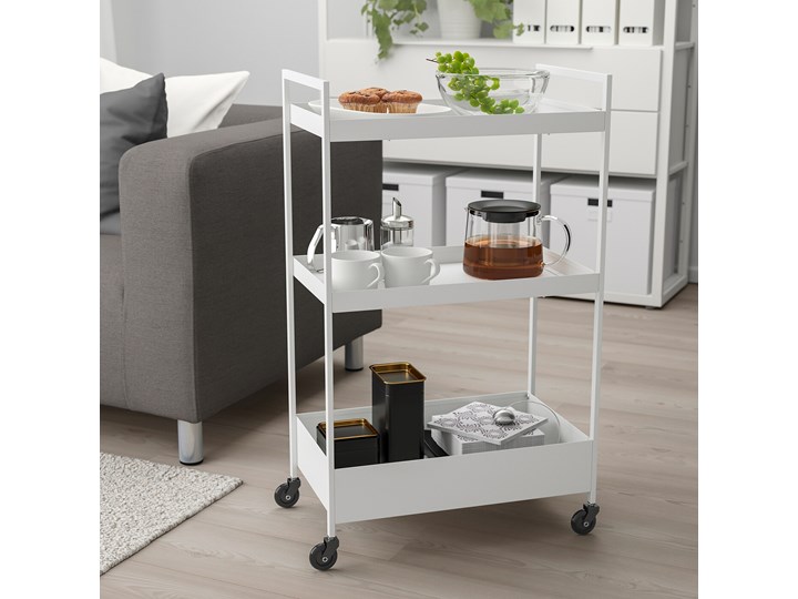 IKEA NISSAFORS Wózek, Biały, 50.5x30x83 cm Kategoria Wózki kuchenne