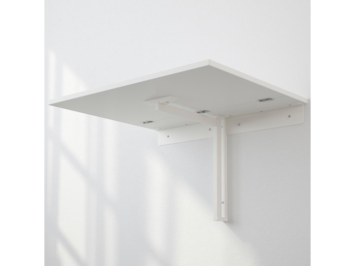 IKEA NORBERG Stolik składany ścienny, biały, 74x60 cm Wysokość 43 cm Zestaw stolików Długość 74 cm Tworzywo sztuczne Stal Styl Minimalistyczny