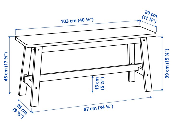 IKEA NORRÅKER Ławka, brzoza, 103 cm Kategoria Ławki do salonu Styl Minimalistyczny