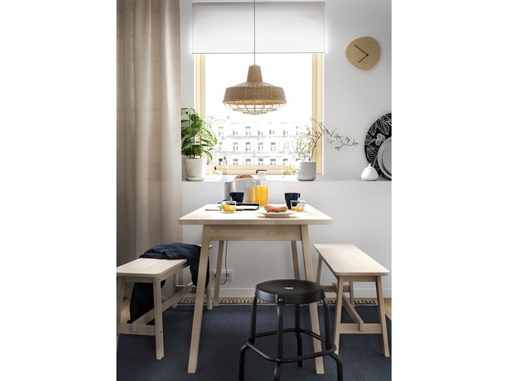 IKEA NORRÅKER Ławka, brzoza, 103 cm Styl Minimalistyczny Materiał nóżek Drewno