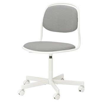 IKEA ÖRFJÄLL Krzesło obrotowe, Biały/Vissle jasnoszary, Przetestowano dla: 110 kg