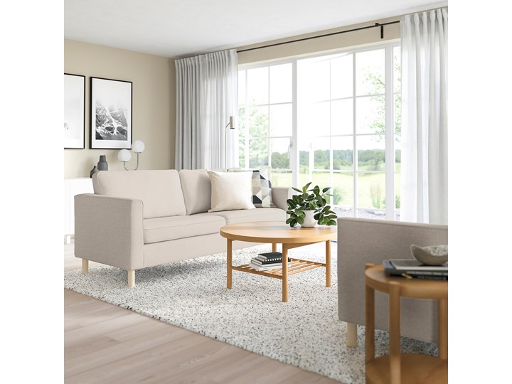 IKEA PÄRUP Sofa 3-osobowa, Gunnared beżowy, Wysokość podłokietnika: 69 cm Stała konstrukcja Szerokość 80 cm Głębokość 80 cm Boki Z bokami