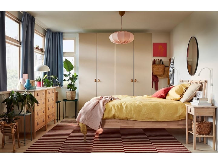 IKEA PAX / REINSVOLL Kombinacja szafy, biały/szarobeżowy, 200x60x201 cm Tworzywo sztuczne Stal Metal Plastik Lustro