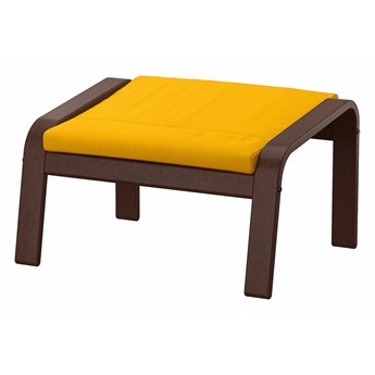 IKEA POÄNG Podnóżek, brązowy/Skiftebo żółty, Szerokość: 68 cm