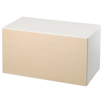 IKEA SMÅSTAD Ławka z pojemnikiem na zabawki, Biały/brzoza, 90x52x48 cm