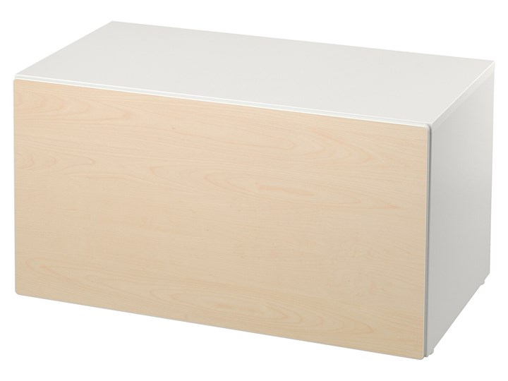 IKEA SMÅSTAD Ławka z pojemnikiem na zabawki, Biały/brzoza, 90x52x48 cm Kategoria Ławki do salonu