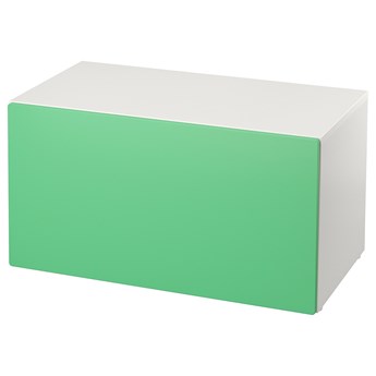 IKEA SMÅSTAD Ławka z pojemnikiem na zabawki, Biały/zielony, 90x52x48 cm