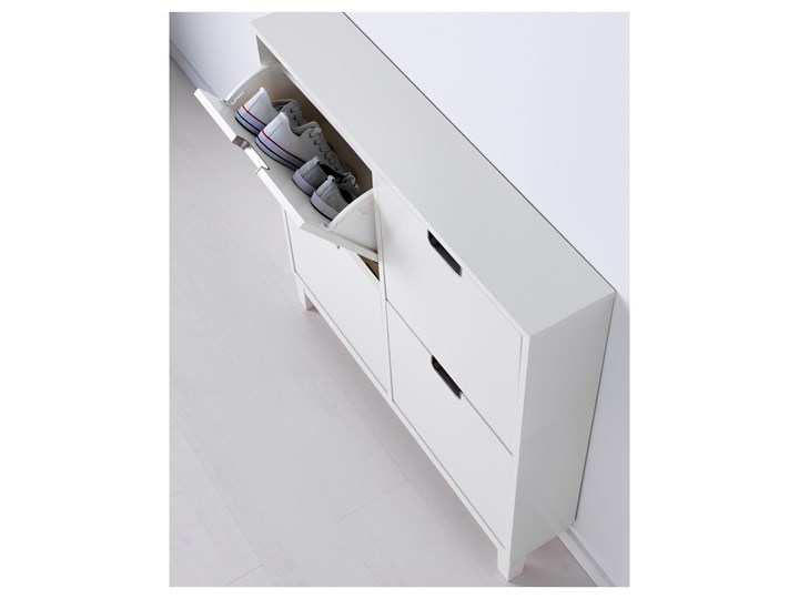 IKEA STÄLL Szafka na buty, 4 przegrody, biały, 96x17x90 cm Płyta meblowa Płyta laminowana Płyta MDF Kategoria Szafki i regały