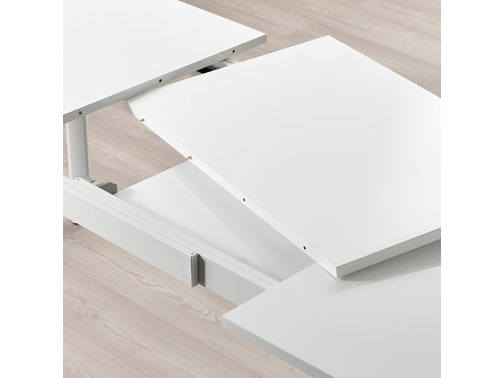 IKEA STRANDTORP / TOBIAS Stół i 4 krzesła, biały/przezroczysty, 150/205/260x95 cm Kategoria Stoły z krzesłami