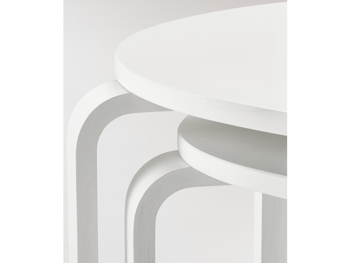 IKEA SVALSTA Stoliki, 2 szt, Biała bejca Płyta meblowa Drewno Styl Minimalistyczny Kolor Biały