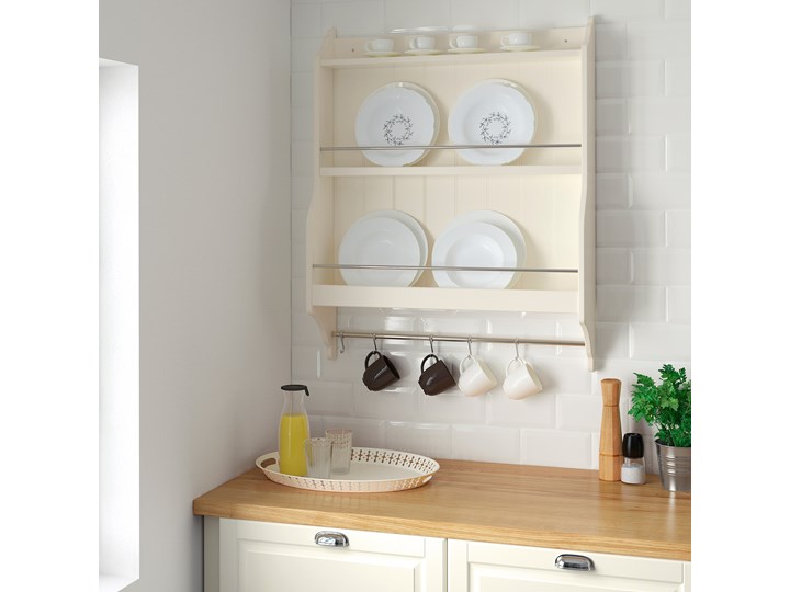 IKEA TORNVIKEN Półka na talerze, Kremowy, 80x100 cm Płyta MDF Kategoria Półki kuchenne