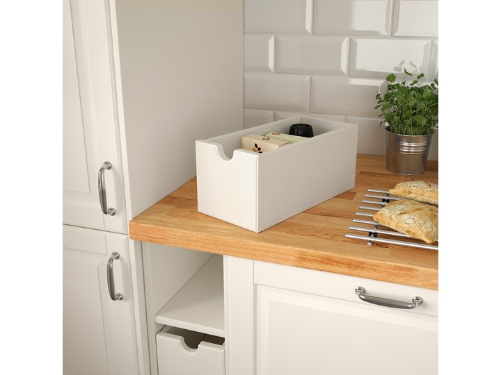 IKEA TORNVIKEN Pudełko, Kremowy, 16x34x15 cm Pudełka Drewno Tkanina Włóknina Kategoria Pudełka do przechowywania