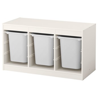 IKEA TROFAST Regał z pojemnikami, biały/biały, 99x44x56 cm
