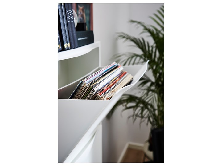IKEA TRONES Szafka na buty, biały, 52x18x39 cm Płyta MDF Tworzywo sztuczne Pomieszczenie Przedpokój