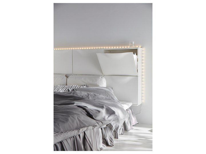 IKEA TRONES Szafka na buty, biały, 52x18x39 cm Tworzywo sztuczne Płyta MDF Pomieszczenie Przedpokój