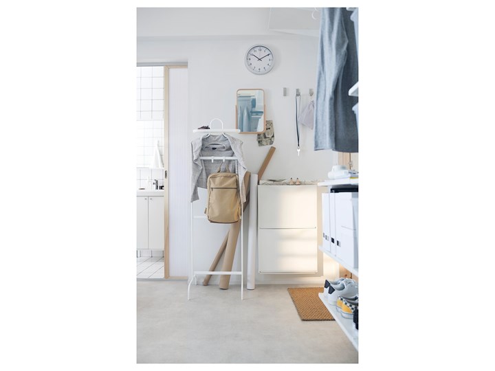 IKEA TRONES Szafka na buty, biały, 52x18x39 cm Płyta MDF Tworzywo sztuczne Pomieszczenie Przedpokój