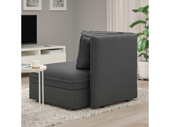 IKEA VALLENTUNA Moduł sofy rozkładanej z oparciem, Kelinge antracyt, Szerokość: 113 cm Modułowe Funkcje Z funkcją spania Rozkładanie Rozkładana