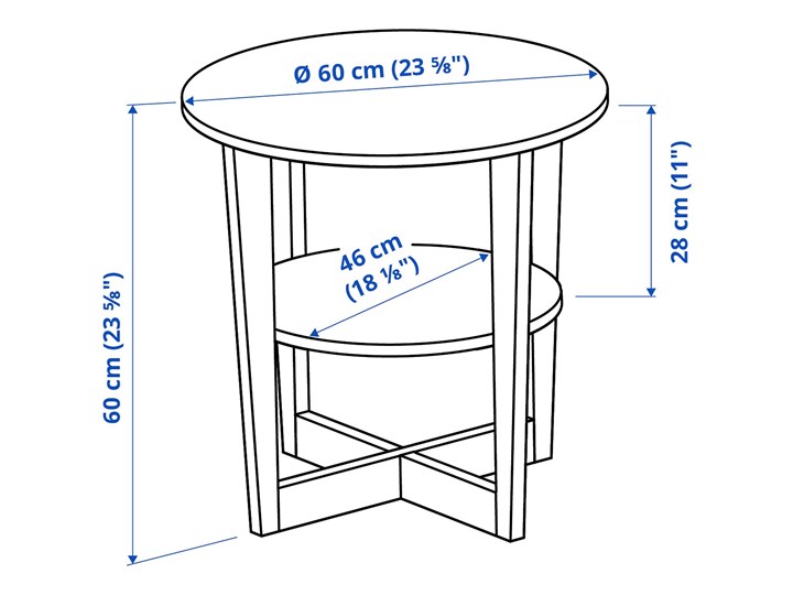 IKEA VEJMON Stolik, czarnobrąz, 60 cm Kolor Czarny Kategoria Stoliki i ławy
