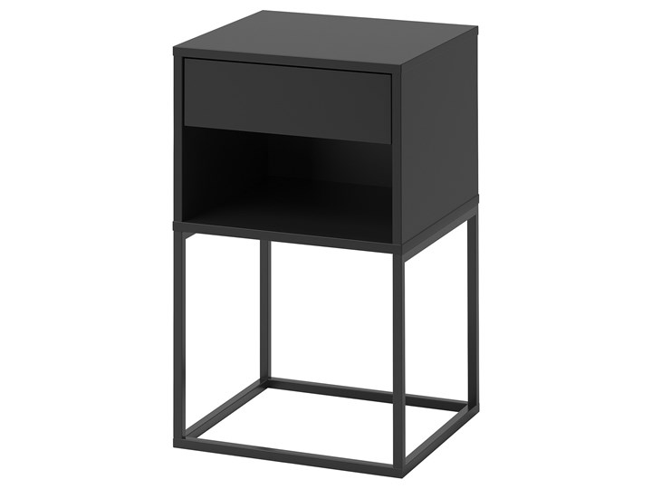 IKEA VIKHAMMER Stolik nocny, Czarny, 40x39 cm Płyta meblowa Płyta laminowana Płyta MDF Typ Nocne