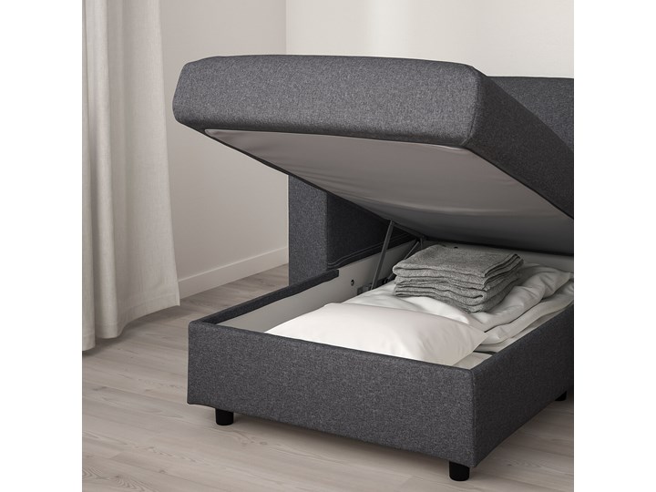 IKEA VIMLE Sofa 3-osobowa, z szezlongiem/Gunnared średnioszary, Wysokość z poduchami oparcia: 83 cm Prawostronne Liczba miejsc Trzyosobowy Nóżki Bez nóżek