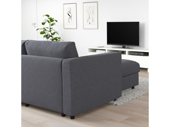 IKEA VIMLE Sofa 3-osobowa, z szezlongiem/Gunnared średnioszary, Wysokość z poduchami oparcia: 83 cm Kategoria Narożniki Prawostronne Liczba miejsc Trzyosobowy