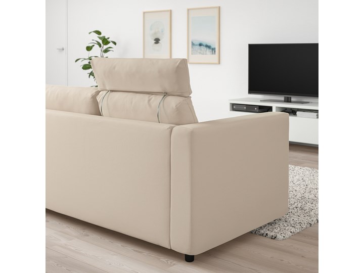 IKEA VIMLE Sofa 3-osobowa, z zagłówkiem/Hallarp beżowy, Wysokość z zagłówkiem: 103 cm Kategoria Sofy i kanapy Rozkładanie