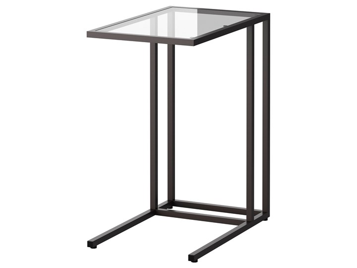 IKEA VITTSJÖ Stolik pod laptopa, Czarnobrąz/szkło, 35x65 cm Tworzywo sztuczne Metal Stal Kolor Czarny