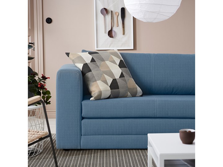 IKEA ASKEBY Sofa 2-osobowa rozkładana, Knisa średnioniebieski, Szerokość: 149 cm Typ Gładkie Pomieszczenie Pokój przedszkolaka