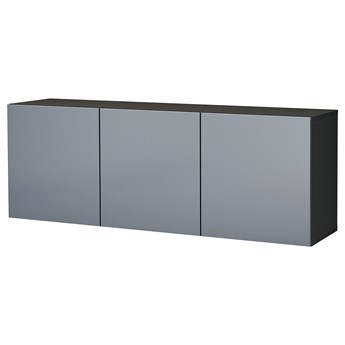 IKEA BESTÅ Kombinacja szafek ściennych, Czarnybrąz/Riksviken efekt szczotkowanej ciemnej cyny, 180x42x64 cm
