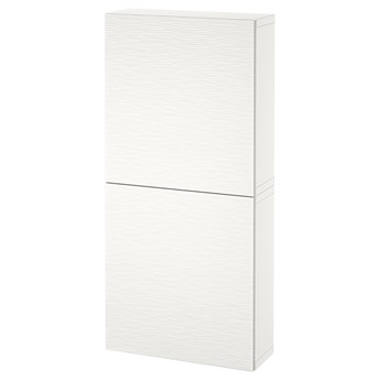 IKEA BESTÅ Szafka śc/2 drzwi, Biały/Laxviken biały, 60x22x128 cm
