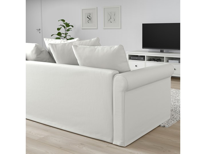 IKEA GRÖNLID Sofa 3-osobowa z szezlongiem, Inseros biały, Wysokość z poduchami oparcia: 104 cm Typ Gładkie Materiał obicia Tkanina
