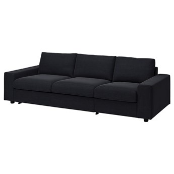 IKEA VIMLE Rozkładana sofa 3-osobowa, z szerokimi podłokietnikami/Saxemara czarnoniebieski, Wysokość łóżka: 53 cm