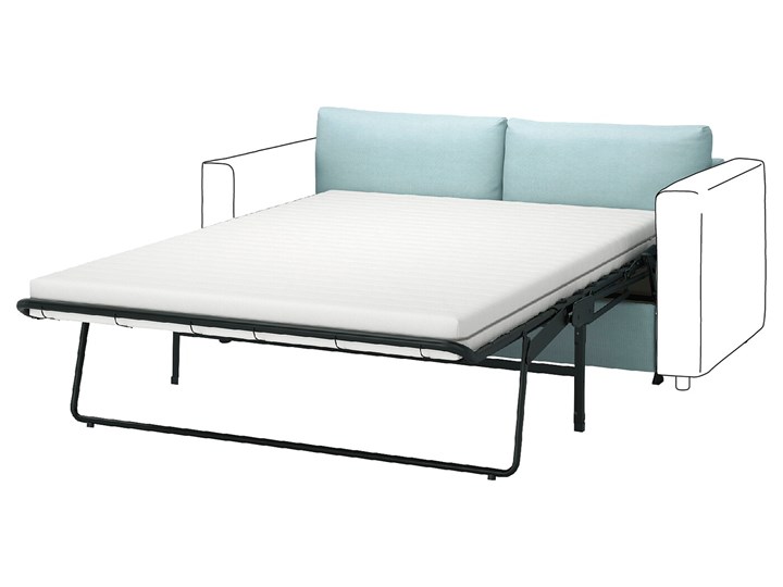 IKEA VIMLE Sekcja 2-os sofa rozkładana, Saxemara jasnoniebieski, Wysokość łóżka: 53 cm