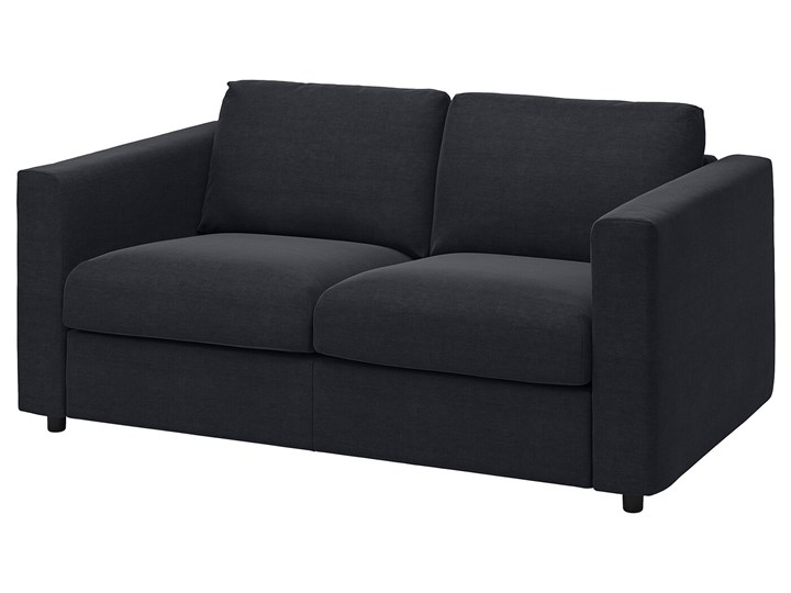 IKEA VIMLE Sofa 2-osobowa, Saxemara czarnoniebieski, Wysokość z poduchami oparcia: 83 cm Kolor Czarny