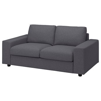 IKEA VIMLE Sofa 2-osobowa, z szerokimi podłokietnikami Gunnared/średnioszary, Wysokość z poduchami oparcia: 83 cm
