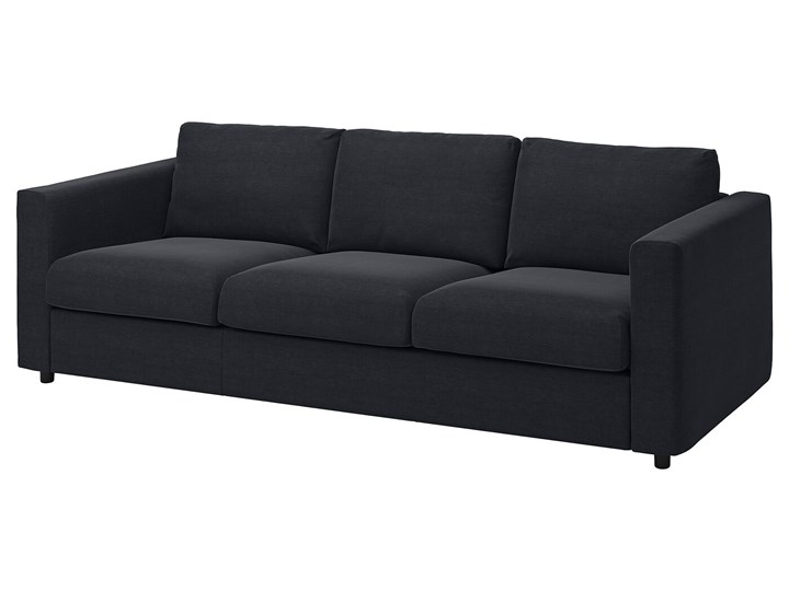 IKEA VIMLE Sofa 3-osobowa, Saxemara czarnoniebieski, Wysokość z poduchami oparcia: 83 cm Typ Gładkie