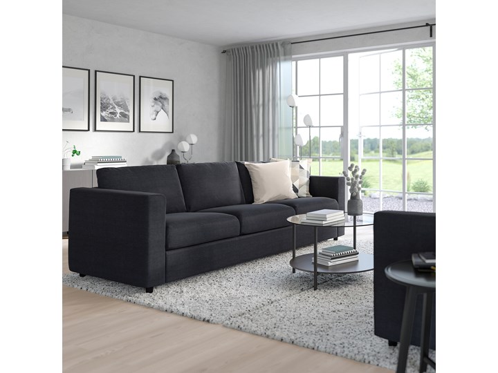 IKEA VIMLE Sofa 3-osobowa, Saxemara czarnoniebieski, Wysokość z poduchami oparcia: 83 cm Kolor Czarny