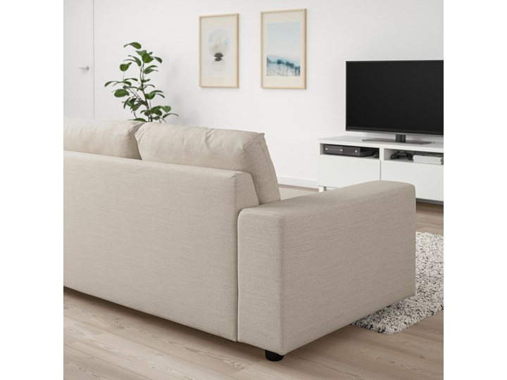 IKEA VIMLE Sofa 3-osobowa, z szerokimi podłokietnikami/Gunnared beżowy, Wysokość z poduchami oparcia: 83 cm Kategoria Sofy i kanapy Szerokość 255 cm Głębokość 98 cm Stała konstrukcja Powierzchnia spania