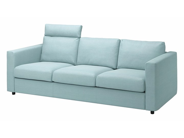 IKEA VIMLE Sofa 3-osobowa, z zagłówkiem/Saxemara jasnoniebieski, Wysokość z zagłówkiem: 103 cm
