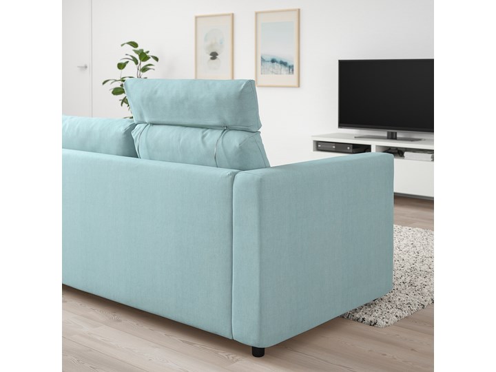 IKEA VIMLE Sofa 3-osobowa, z zagłówkiem/Saxemara jasnoniebieski, Wysokość z zagłówkiem: 103 cm Kategoria Sofy i kanapy Wielkość Trzyosobowa