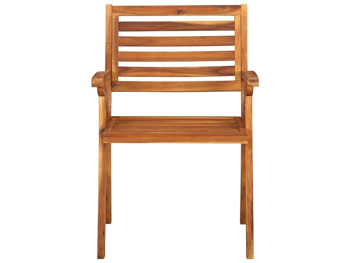 vidaXL Krzesła ogrodowe z poduszkami, 4 szt., lite drewno akacjowe Tworzywo sztuczne Krzesło z podłokietnikami Styl Rustykalny