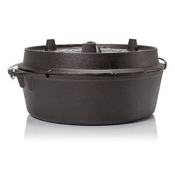 ZESTAW 04 - kociołek żeliwny ft9-t Dutch Oven 7,5L + uchwyt do pokrywek Petromax