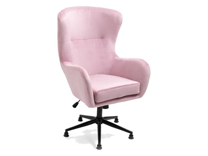 Fotel obrotowy w stylu skandynawskim Svein (YC-9118) Różowy Wysokość 120 cm Metal Głębokość 74 cm Fotel pikowany Tkanina Kategoria Fotele do salonu