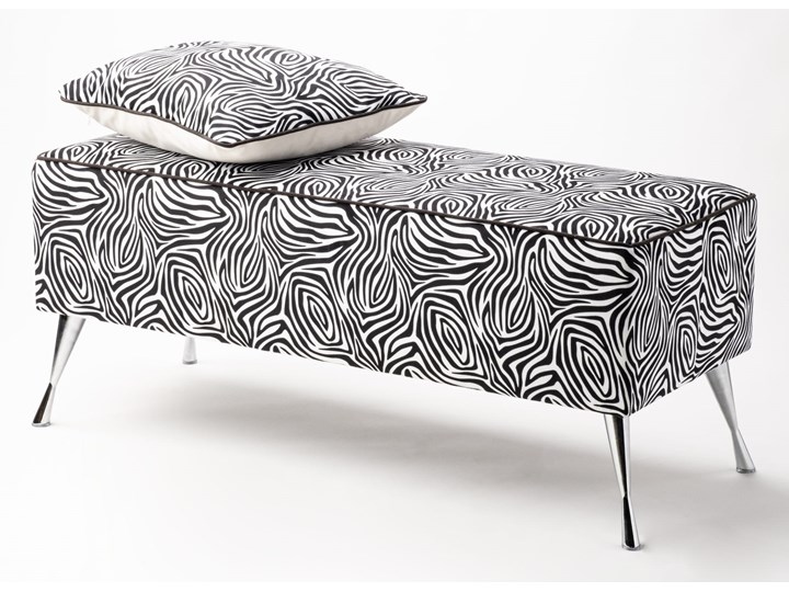 Ławka tapicerowana do przedpokoju Retro Zebra Styl Vintage Materiał obicia Tkanina